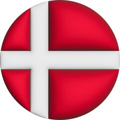 Fototapeta premium 3D Flag of Denmark on circle