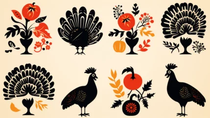 Raamstickers Cute turkey svg png clip art bundle, thanksgiving svg, turkey cut file, turkey face svg, hunting svg, thankful svg, turkey printable decore transparent © Awais05