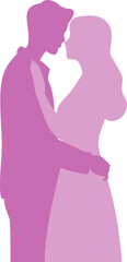 Vector icon couple silhouette. Man and woman in love. Happy valentine's day illustration.