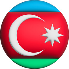 3D Flag of Azerbaijan on circle