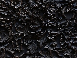 Seamless barocco scrollwork pattern venzel and whorl Royal vintage Victorian Gothic Rococo dark background