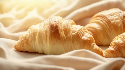 pastry butter croissan food illustration delicious flaky, french snack, y dough pastry butter croissan food - obrazy, fototapety, plakaty