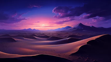 Fotobehang Twilight Serenity over the Surreal Desert Landscape © LAJT