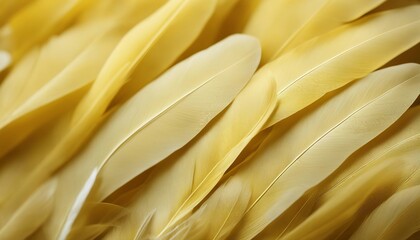 Close up of yellow feathers as a background. Macro shot with shallow depth of field