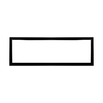 Grunge rectangular frame stamp. Ink empty black box. Rectangular border. Vector illustration isolated on white background.