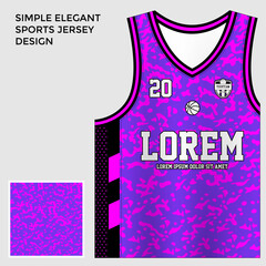 Purple sublimation basketball jersey template