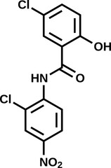Niclosamide structural formula, vector illustration