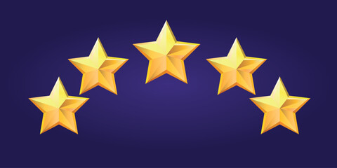 Obraz premium Exquisite UI Stars - Score stars. Stars for UI elements. Assets for app user interface and score display, isolated bonus