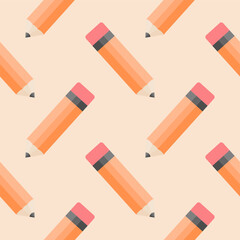 pencil seamless pattern vector illustration. Vector kids pattern , Back to school . Design for fashion , fabric, textile, wallpaper, cover , wrapping and all prints