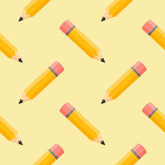 pencil seamless pattern vector illustration. Vector kids pattern , Back to school . Design for fashion , fabric, textile, wallpaper, cover , wrapping and all prints