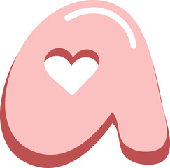 cute valentine alphabet lowercase a