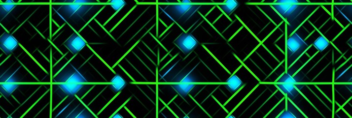 Neon green and blue geometric light pattern and texture as graphic resource asset