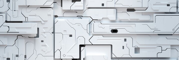 Futuristic white tech wall pattern and texture, scifi futurist - obrazy, fototapety, plakaty