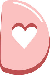 cute valentine alphabet uppercase d