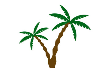 Tropical plant in geometric style. Two palm trees icon © Kateryna Luhova