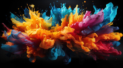 Abstract image of vibrant colorful splatters and drips