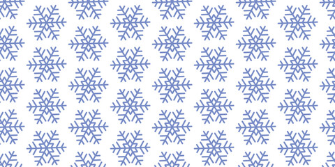 Winter seamless pattern with colorful snowflakes on white background. Vector illustration for fabric, textile wallpaper, posters, gift wrapping paper. Christmas vector illustration