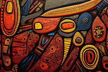 Background with African patterns African colors, Black History month concept
