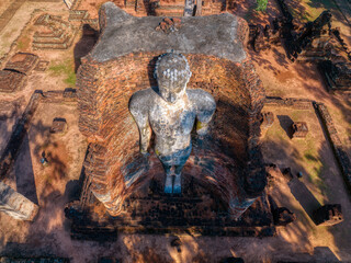The standing buddha in Kamphaeng Phet Historical Park.