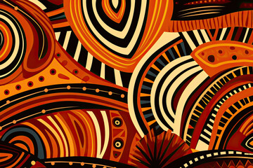 Background with African patterns African colors Black History month concept