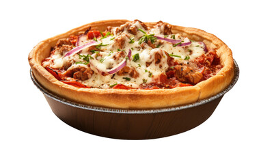 Deep-Dish Pizza On Transparent Background