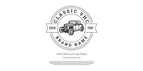 Classic car logo community design for graphic designer or web developer