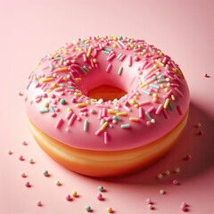 donut with sprinkles isolated