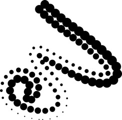 Line dotted halftone shape, waves, swirl, curve