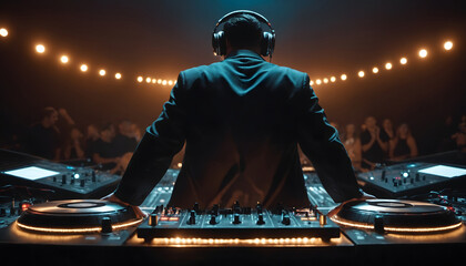 Dj in action, view from the back