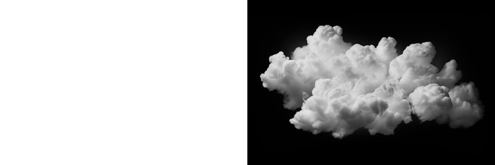 White fluffy clouds, fog, smoke isolated on transparent background