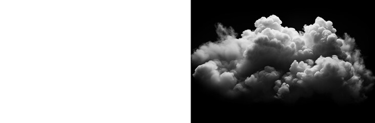White storm cloud, fog, isolated on transparent background, png