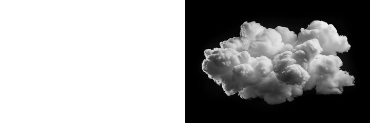 Realistic isolated white cloud on the transparent background, graphic resource