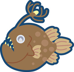 かわいいチョウチンアンコウのイラスト