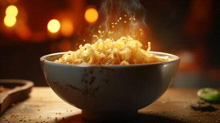 bowl of pasta with cheese, generative ai