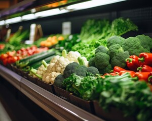 fresh vegetables on market stall
