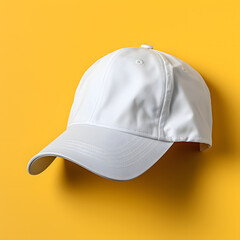 White cap on yellow background