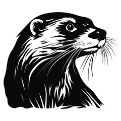 Cute otter vector illustration, Generative AI.