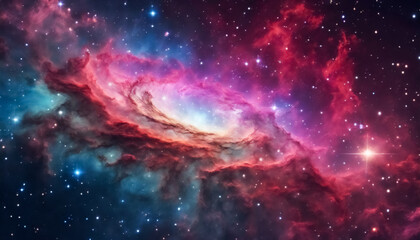 Nebulosa Colorata nello Spazio Galattico - obrazy, fototapety, plakaty