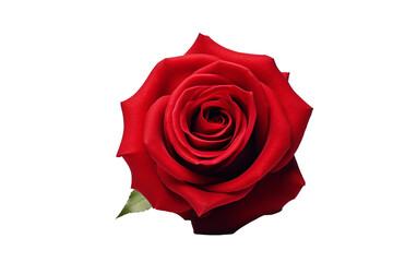 Vibrant Red Rose Blossoming On Transparent Background