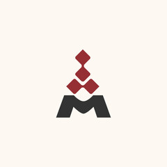 Letter M Tower Icon. Initial M Logo Vector Design. Simple Initials Logo Identity