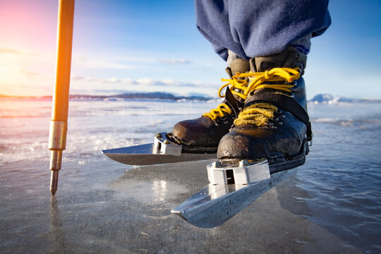 Man skating in sweden at dusk