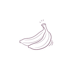 Hand Drawn illustration of banana icon. Doodle Vector Sketch Illustration