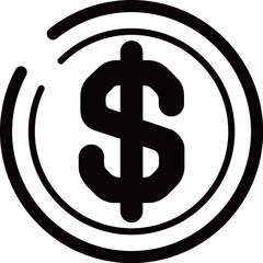 シンプルなお金のアイコン　￥