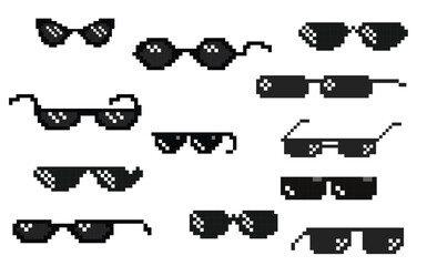 A set of thug life style sunglasses. Trendy low poly sunglass design. Vector design