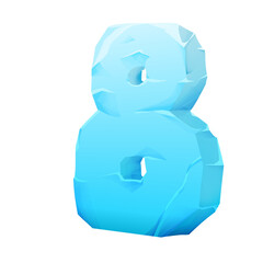 3d frozen font number 8
