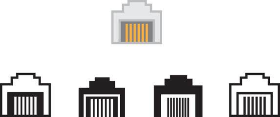 Ethernet port icon , vector illustration