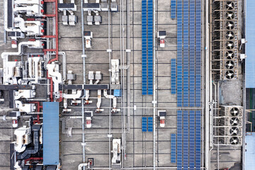 solar panels on factory rooftop