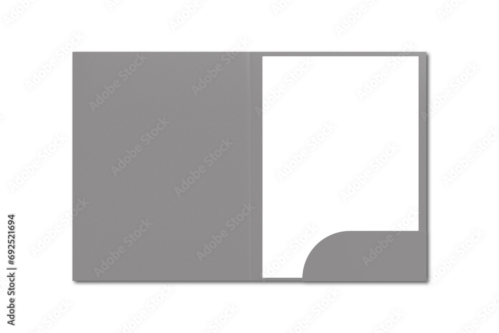 Poster a4 size single pocket reinforced folder with letterhead inside mockup isolated on white background.3