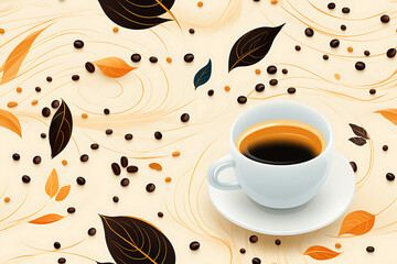 Obraz premium seamless texture on the theme of coffee