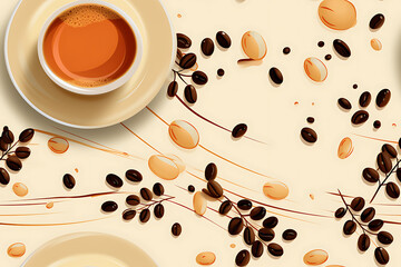 Obraz premium seamless texture on the theme of coffee